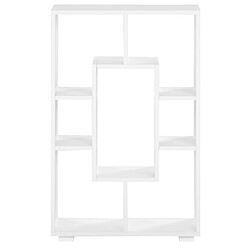 Homestyle4U Étagère Bibliothèque sur pied ou murale 7 compartiments à 4 variantes coloris Blanc - Bois Massif