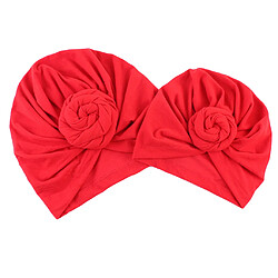 mère et bébé fleur chapeau turban maman et bébé chapeau haut-de-forme enfant en bas âge rouge