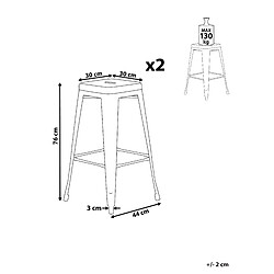 Avis Beliani Tabouret de bar Set de 2 Métal Rouge CABRILLO