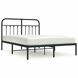 Maison Chic Lit adulte - Cadre de lit métal avec tête de lit,Structure du lit Contemporain pour chambre noir 140x200 cm -MN35269