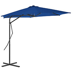 vidaXL Parasol de jardin avec mât en acier bleu 300x230 cm 