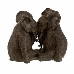 Paris Prix Statuette Déco Couple d'Éléphants 25cm Marron 