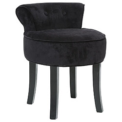 Atmosphera, Createur D'Interieur Tabouret Firmin - Velours - Noir