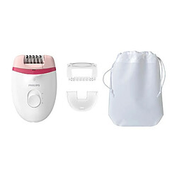 Epilateur Satinelle PHILIPS BRE255/00 - 2 vitesses - Compact sur secteur - Blanc & Rose 