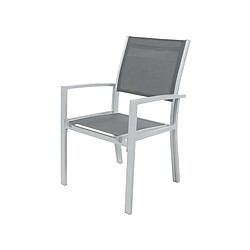 Habitat Et Jardin Fauteuil jardin Alu/Textilène Tropic - Phoenix - Gris foncé - Lot de 2