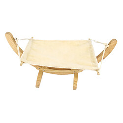 Hamac pour Chat Petit Animaux en Bois Lit Suspendu pour Animaux de Compagnie-Beige