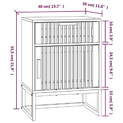 vidaXL Tables de chevet 2pcs blanc 40x30x55,5cm bois ingénierie et fer pas cher