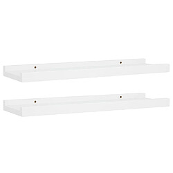 vidaXL Étagères à rebord pour cadre photo 2 pcs Blanc 40x9x3 cm MDF