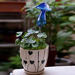 Wewoo Champignon Forme Plantes d'intérieur Fleurs Alimentation en eau Arrosage automatique verre transparent Dispositifs bleu