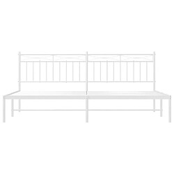 Maison Chic Lit adulte - Cadre de lit métal avec tête de lit,Structure du lit Contemporain pour chambre blanc 193x203 cm -MN70484 pas cher