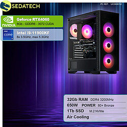 Sedatech PC Gamer • Intel i9-11900KF • RTX4060 • 32Go RAM • 1To SSD M.2 • sans OS