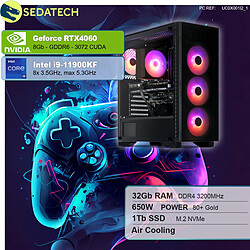 Sedatech PC Gamer • Intel i9-11900KF • RTX4060 • 32 Go RAM • 1To SSD M.2 • sans OS