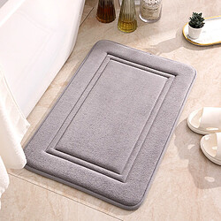 LUUCOZK Tapis de bain antidérapants absorbants à séchage rapide, tapis de décoration de salle de bain-gris-50 x 80cm