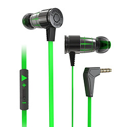 Wewoo Ecouteurs Casque de jeu 3,5 mm avec microphone Stéréo magnétique câblé dans l'oreille micro (vert) 