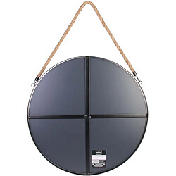 Avis The Home Deco Factory Miroir rond avec anse en jonc 50 cm noir.