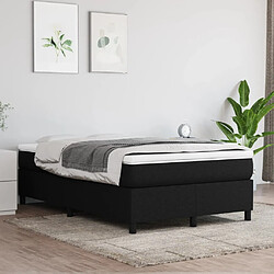 vidaXL Sommier à lattes de lit avec matelas Noir 120x200 cm Tissu