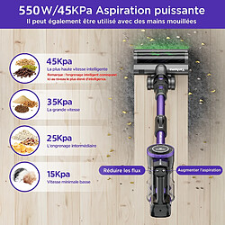 RAVAS Aspirateur Balai Sans Fil 45KPa/550W - multifonctions 8 en 1 YANHAMA H3 - Autonomie 60min - Aspirateur Sans Sac