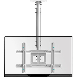 ONKRON Support TV Plafond Blanc pour 32 - 80 Pouces TV & Ecran, Support Television Plafond de 68 kg - Bras Articule TV Plafond VESA 100x100 - 600x400/Plafond Support TV Inclinable Pivotant N1L-W Blanc