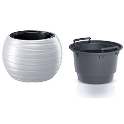 Pot de fleurs 25L avec insert Maze ronde 2en1 blanc 