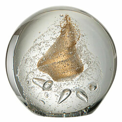 Paris Prix Presse-Papier Verre Bulle 17cm Transparent & Or