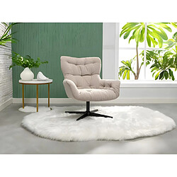 Vente-Unique Fauteuil pivotant en tissu beige OPHELIE 