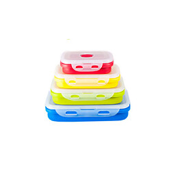 YP Select Boîte à lunch pliable en silicone avec couvercle pliable en silicone Ensemble de 4 pièces