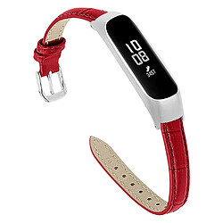 Bracelet en PU crocodile avec cadre rouge pour votre Samsung Galaxy Fit-e/SM-R375