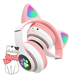 Universal Oreilles de chat mignon casque sans fil casque bluetooth grand casque bluetooth casque LED enfant fille casque téléphone portable casque cadeau bouchon d'oreille | 