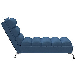 Acheter vidaXL Chaise longue avec coussins bleu tissu