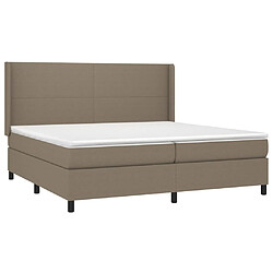 Avis vidaXL Sommier à lattes de lit matelas LED Taupe 200x200 cm Tissu