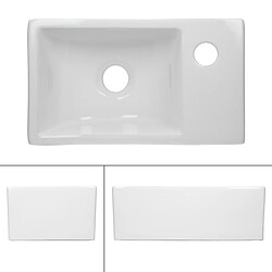 Ecd Germany Lave-mains lavabo vasque salle de bain céramique rectangulaire blanc 350x205mm