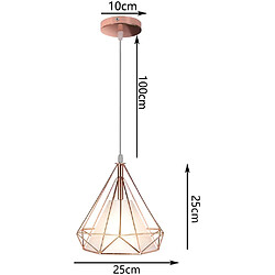 Acheter STOEX Vintage suspension luminaire industrielle cage forme diamant 25cm E27 rétr