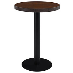 vidaXL Table de bistro Marron foncé 60 cm MDF