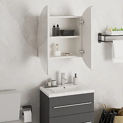 Avis vidaXL Armoire de salle de bain miroir rond et LED Blanc 47x47x17,5 cm