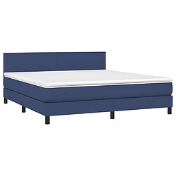 Avis Sommier à lattes LED,Cadre à lattes de lit avec matelas pour Adulte Bleu 180x200 cm Tissu -MN56052