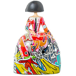 Figurine Décorative Alexandra House Living Multicouleur Plastique Robe Graffiti 14 x 9 x 21 cm 