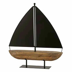 Paris Prix Statuette Déco Bateau à Voiles 53cm Marron & Noir 