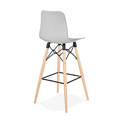 Avis Mes Lot de 2 chaises de bar H76 cm grises et pieds naturels - YAREN