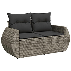 Acheter vidaXL Salon de jardin 8 pcs avec coussins gris résine tressée