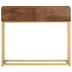 Avis Maison Chic Table console | Meuble d'entrée | Table d'appoint 90x30x76 cm bois massif de manguier et fer -GKD74749