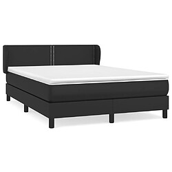 vidaXL Sommier à lattes de lit avec matelas Noir 140x190 cm Similicuir