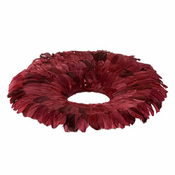 Paris Prix Couronne Déco Plumes 53cm Rouge Bordeaux 