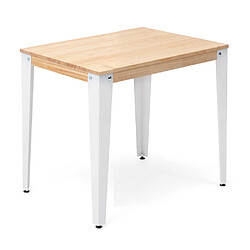 Ds Meubles Table a Manger Lunds 80x80 Blanc-Naturel