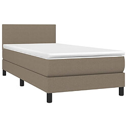 Avis Sommier à lattes LED,Cadre à lattes de lit avec matelas pour Adulte Taupe 100x200 cm Tissu -MN24275