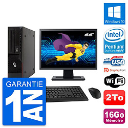 PC Fujitsu E910 DT Ecran 22" Intel G630 RAM 16Go Disque Dur 2To Windows 10 Wifi - Occasion