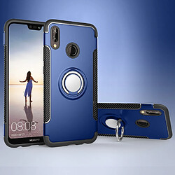 Coque en TPU combo en fibre de carbone bleu foncé pour votre Huawei P20 Lite/Nova 3E 