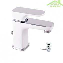 Rav Mitigeur lavabo YUKON en chrome - blanc - Avec siphon