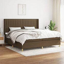 Maison Chic Structures de lit + matelas,Lit à sommier tapissier avec matelas Marron foncé 200x200 cm -MN74156