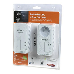 Optex Pack Prises CPL WIFI 600 MBPS - WEP, WPA-PSK, WPA2-PSK, WPA-PSK/ WPA2-PSK, Point d’Accès Wi-Fi