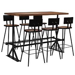 vidaXL Mobilier de bar 7 pcs Bois de récupération massif 